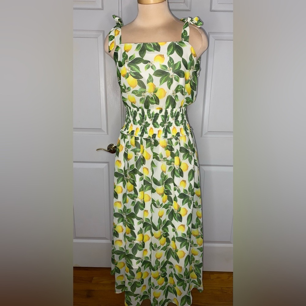 Sam Edelman Lemon Print Midi Dress, Summer Party, Lemons